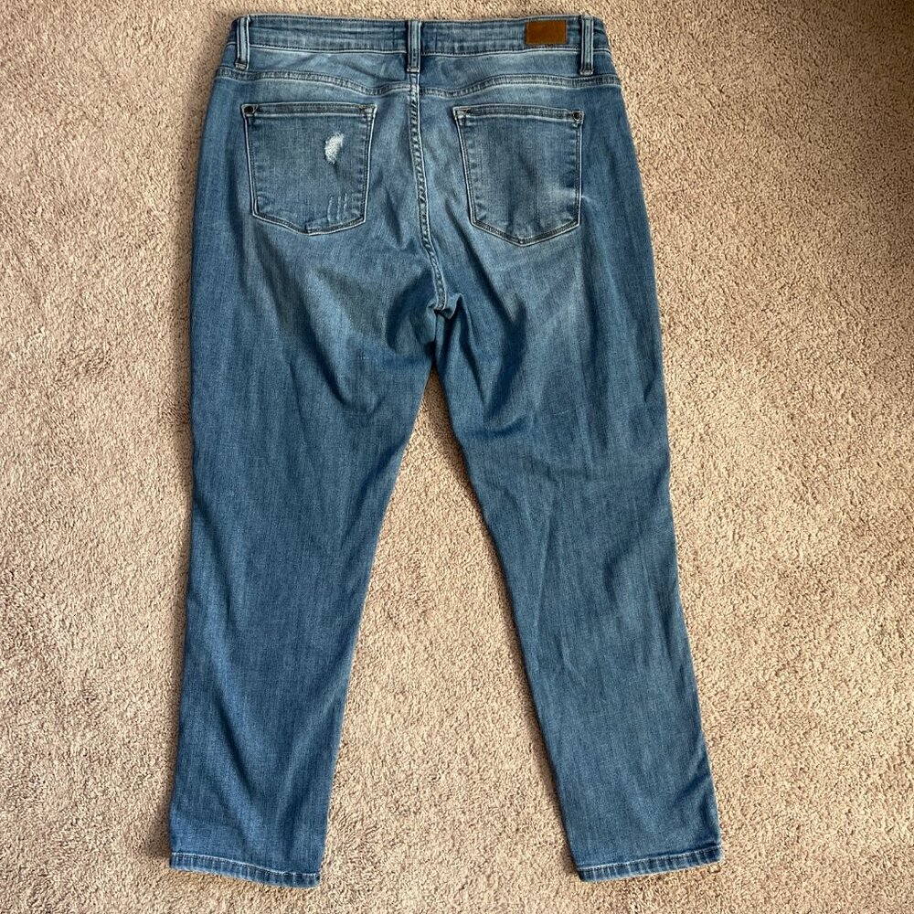 Judy Blue Jeans Womens Size 15/32 Medium Wash Distressed Boyfriend Fit Stretch - Picture 4 of 4